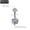 Rajnard Titanium Belly Button Bars Silver Dangly Belly Piercing Jewellery 6mm