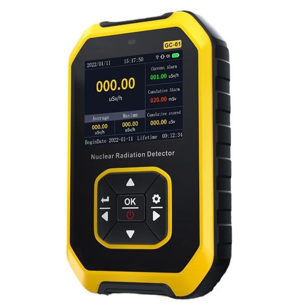 Radiation Measuring Instrument, Geiger Counter, High Accuracy, Nuclear Radiation Detector, Radiation Dosimeter, LCD Display, X-ray, Beta Ray, Gamma-ray, Energy Compensated GM Tube, Radiation Tester,