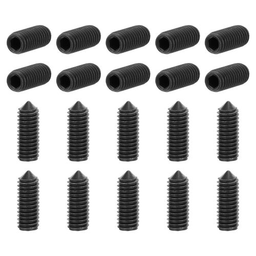 uxcell 40Pcs Set Screws M3x8mm Carbon Steel Cone Point Hex Socket Grub Screws for Machinery, Home Repairs, and Fixtures Black