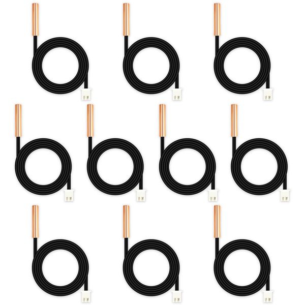 DaFuRui 10K NTC Thermistor Probe，10 Pcs Copper Sensitive Temperature Temp Sensor for Air Conditioner