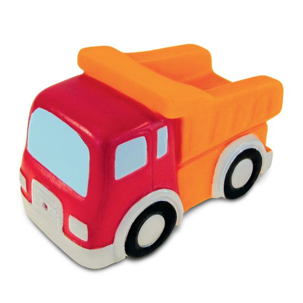 DolliBu Dump Truck Bath Buddy Squirter - Floating Truck Rubber Bath Toy, Fun Water Squirting Bathtime Play for Toddlers, Cute Construction Vehicle Toy for The Bathtub, Beach, & Pool for Girls & Boys