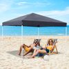 10 x 10FT Pop Up Height Adjustable Canopy Tent Folding Canopy w/Ropes Stake Grey