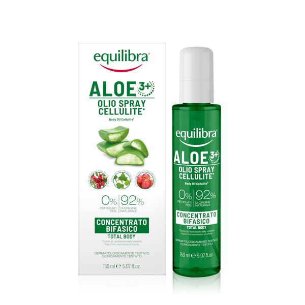 Equilibra, Body Oil Cellulite Two Phase Concentrate, 150 ml, with Aloe Vera Equilibra, Vegetable Active from Microalga, Horse Chestnut Extract, Lentil Oil, Grape Seed Oil and Ivy