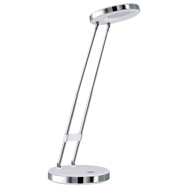 Eglo LED Modern Chrome/White Touch Switch Desk Lamp 'GEXO'
