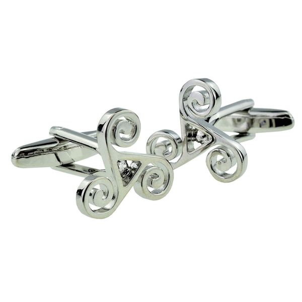Silver Celtic Swirl Cufflinks, Decorative Knot Design, Gift Box Included