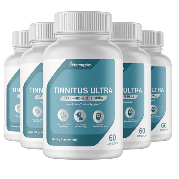 Tinnitus Ultra Ear Ringing Relief Formula - 5 Bottles 300 Capsules