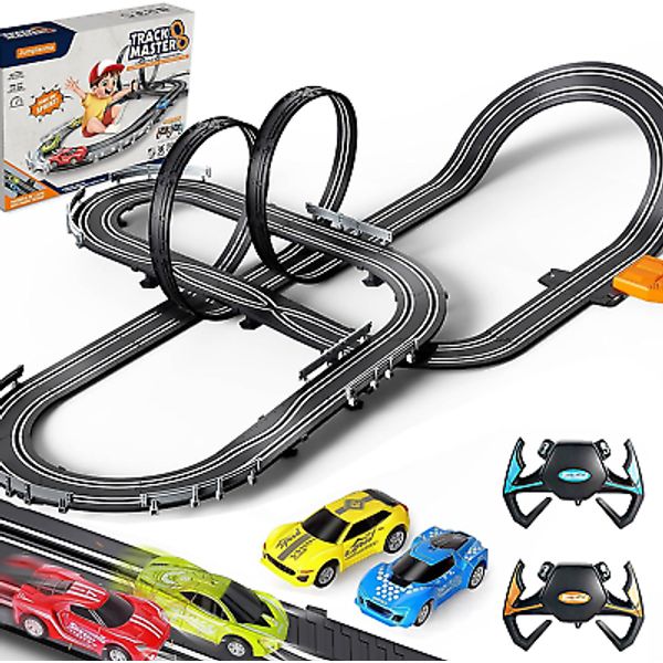 Slot Car Race Track Sets for Boys Kids,Battery or Electric Race Car Track with 4