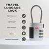 TSA Approved Combination Lock with Cable - Durable & Versatile Security for Suitcases, Backpacks, Gym Lockers, Backpack, Small Padlock for Travel Essentials (Black+Silver)