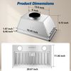 20 Inch  Insert/Built-in Range Hood 600 CFM Ducted/Ductless Convertible LED
