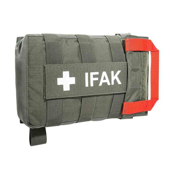 Tasmanian Tiger TT IFAK Pouch VL L First Aid Belt Bag Compatible with Belt Bag for Hiking, Travel, Police Department (Stone Grey/Olive) IRR