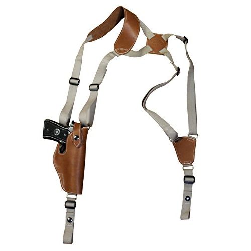 New Barsony Saddle Tan Leather Vertical Shoulder Holster for HK VP9 P30L right