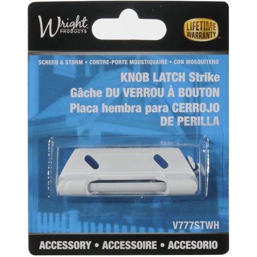 Wright Products V777STWH Replacement Knob Latch Strike, White