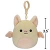 Squishmallows 3.5"" Clip-On Meghan The Bat, Small, Yellow