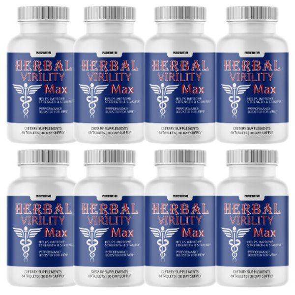 Herbal Virility Max Maximum Strength Male Performance Supplement - 8 Bottles