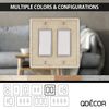 Questech Light Switch Covers, Double Rocker Wall Plates for Electrical Outlets, 2-Gang Double Decorator GFCI Switch Plates Standard Size, Decorative Tumbled Texture, Travertine