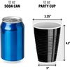 Black Plastic Cups 12 oz Disposable Reusable Party Supplies 40 Count