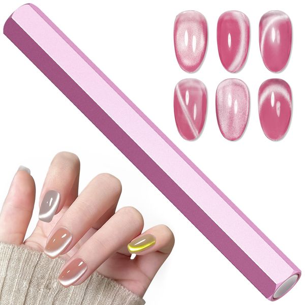 MIZHSE Magnet Nail Tool: Double-Head Nail Magnet Pens Cat Eye Magnet Tool Hexagonal Design Magnet Stick, Nail Art Cat Eye Magnet Stick Nail Design Tools for Studio Nail Salon Home DIY