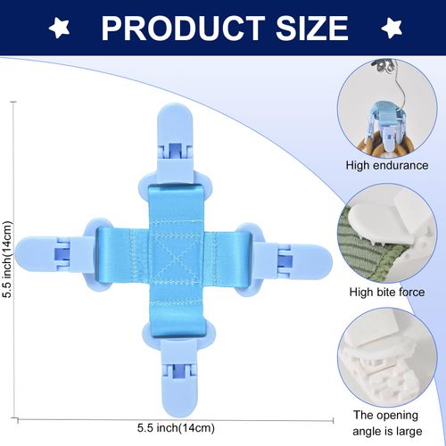 Vxyaaz 2 pcs Bed Sheet Detangler Reduces Laundry tangles，Keep Bed Sheets/Duvet Covers/Blankets/from Tangling,Twisting, and Balling in Washer and Dryer (Blue)