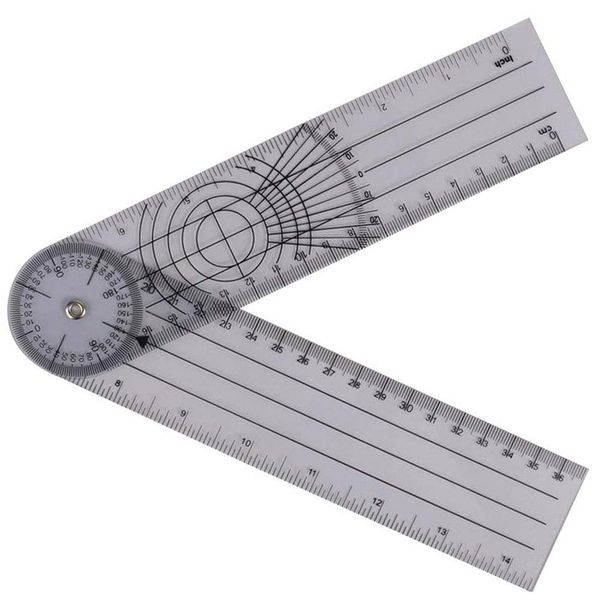 Medical 8.5" Goniometer Plastic Ruler,JENABOM 360° Professional Joint Orthopedics Body Angle Measuring Tool Spinals Goniometer Protractor,Multi-Use Medical Goniometer Ruler for Physcial Therapy