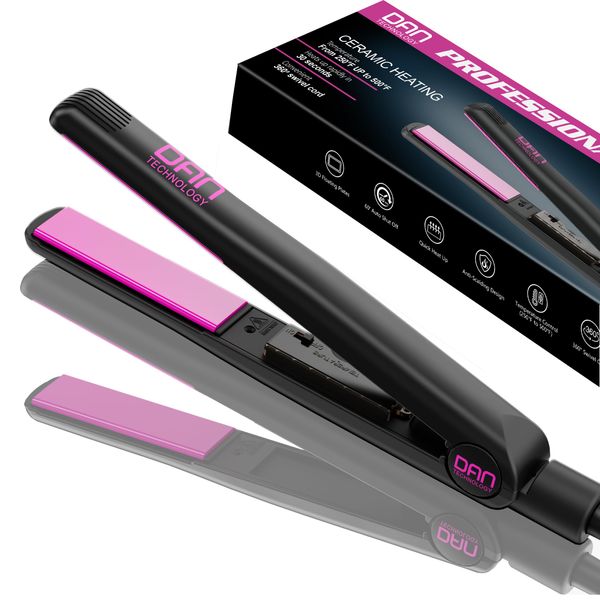 Dan Technology 1 inch Flat Iron,Ceramic straightening iron,500 degree flat iron,Adjustable Temperature hair flat iron, Dual Voltage hair iron straightener,Professional hair straightener for thick hair