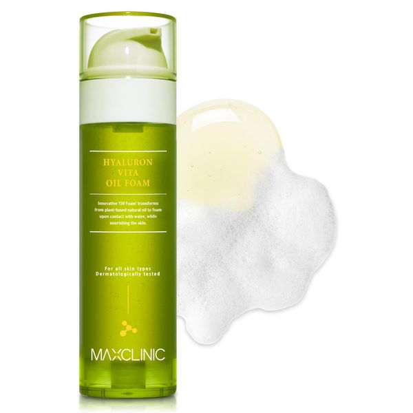 MAXCLINIC [K-Beauty] Hyaluron Vita Cleansing Oil Foam | Daily Face Wash Oil Based Cleanser to Foam | Korean Oil Cleanser for Face | Hydrating Facial Cleanser for Dry Sensitive Skin (3.72 fl oz)