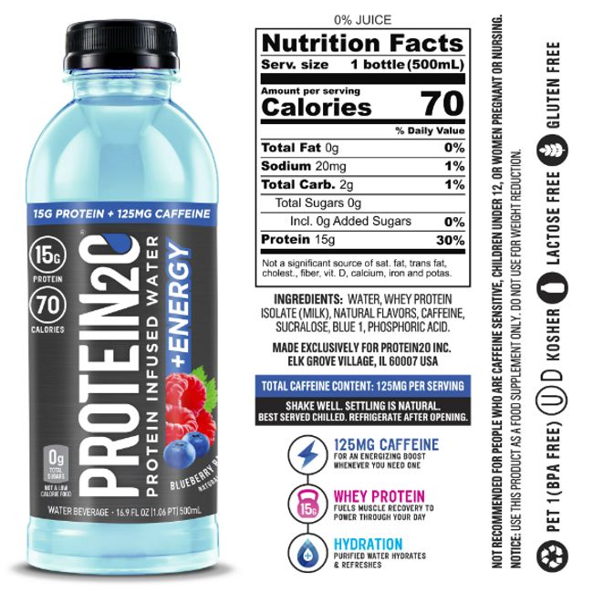 Protein2o Flavored Protein Water, Variety Pack, 12 pack 