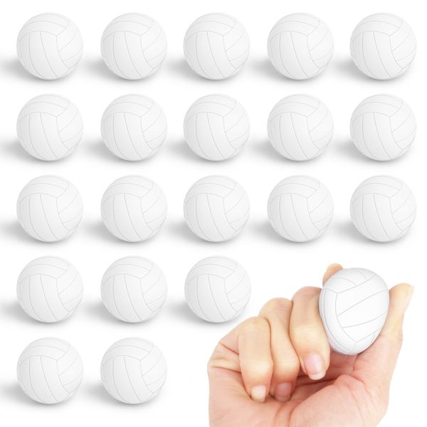 Hxezoc Mini Volleyball Stress Balls 20 Packs Volleyball Foam Sports Balls Small Squeeze Anxiety Bulk Toy Ball for Kids Volleyball Birthday Party, School Carnival Party Supplies