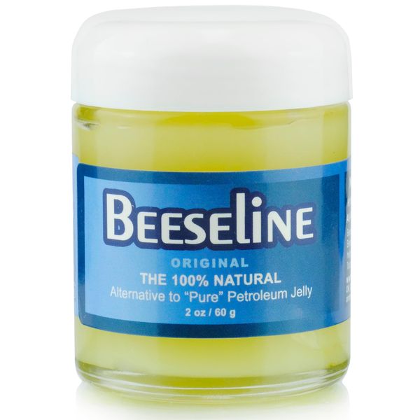 Beeseline Original - 100% Natural & Hypoallergenic Alternative to Petroleum Jelly - Lips, Hands, Baby, Makeup Remover and More (Glass Jar, 2 oz)