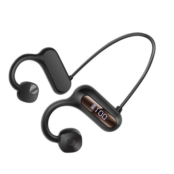 Bluetooth 5.3 Bone Conduction Headset, Power Display, Bluetooth Headset with Microphone, Bone Conduction Headset, 11 Hours of Usage, Bone Conduction Wireless Headset, TYPE-C, Fast Charging Headset,