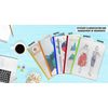 A4 Clipbar File - Plastic Document Folder Presentation Files with Sliding Bars Project Files for School Home Office Presentations Document Classification – Clear & Assorted (120Pcs)