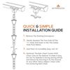 Copper Hammered Rain Chain – Decorative Chimes & Cups Replace Gutter Downspou...