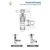 Angled Chrome Cross Head Traditional Radiator Towel Rail Valves