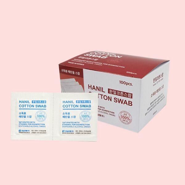 100 sheets of Hanil Cotton Swab Alcohol Swab 3 packs