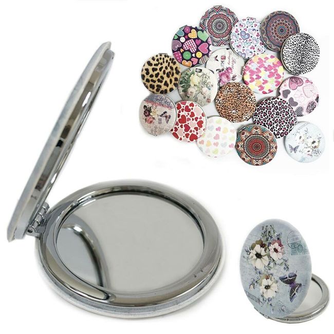 1 Compact Mirror 2 Sided Travel Makeup Portable Folding Handbag Purse Pocket