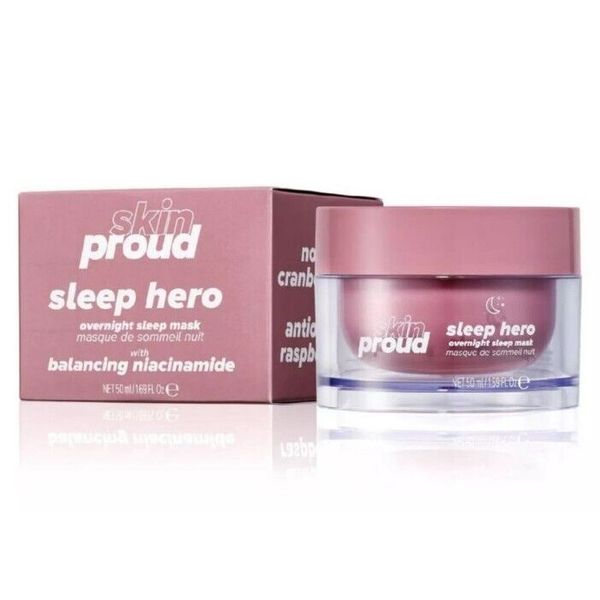 Skin Proud Sleep Hero Overnight Sleep Mask 50ml w/Balancing Niacinamide 2 Boxes