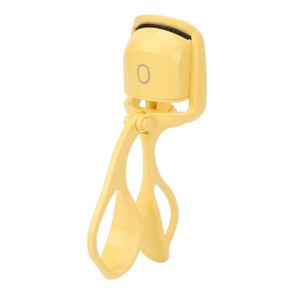 Heated Eyelash Curler, USB Rechargeable Electric Eyelash Curler with 2 Temperature Modes 65° C and 85°, Type C Recharging 230mAh Battery 230mA-300mA (Yellow)