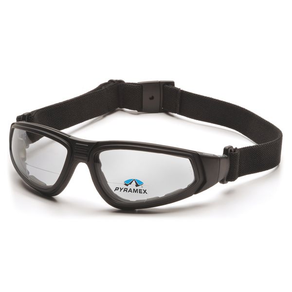 Pyramex XSG Reader Safety Glasses, Black Frame/Clear Anti-Fog + 2.5 Lens