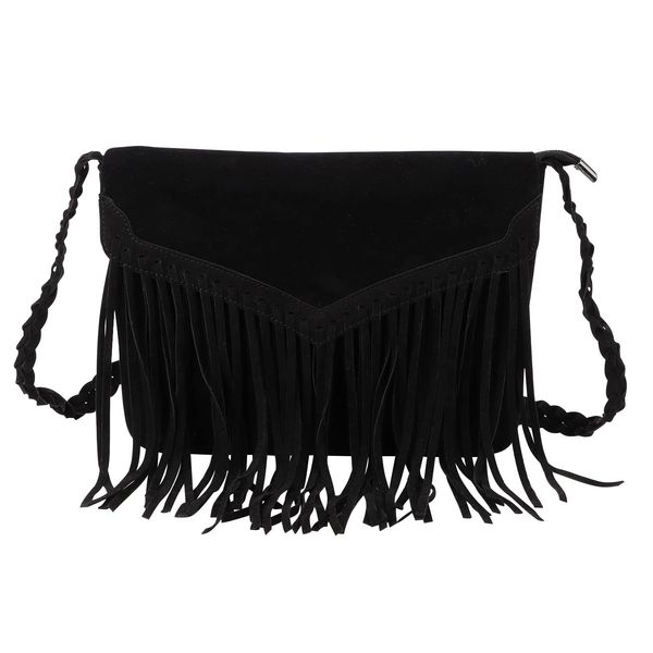 EVEOUT Women's Shoulder Bags with Tassel Matte Suede Fringe Crossbody Bag Fashion Frosted Hobo Bag