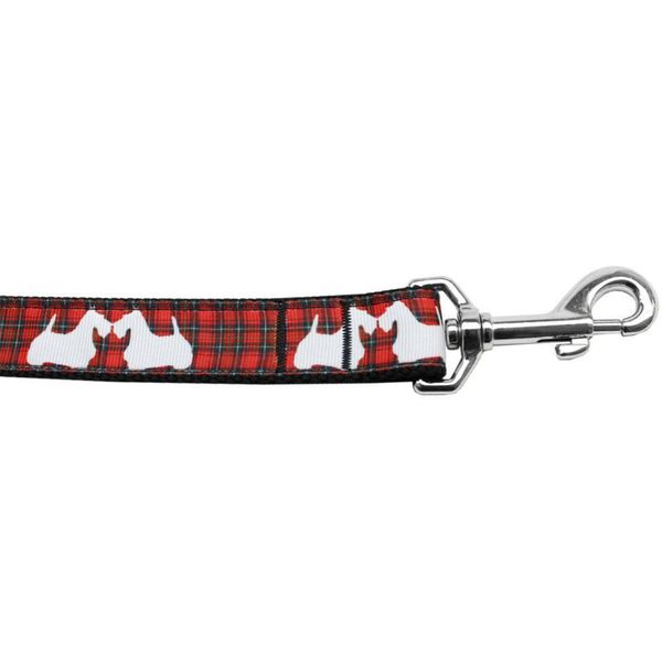 Mirage Pet Products Plaid Scottie pups Nylon Dog Leash, 6', Red