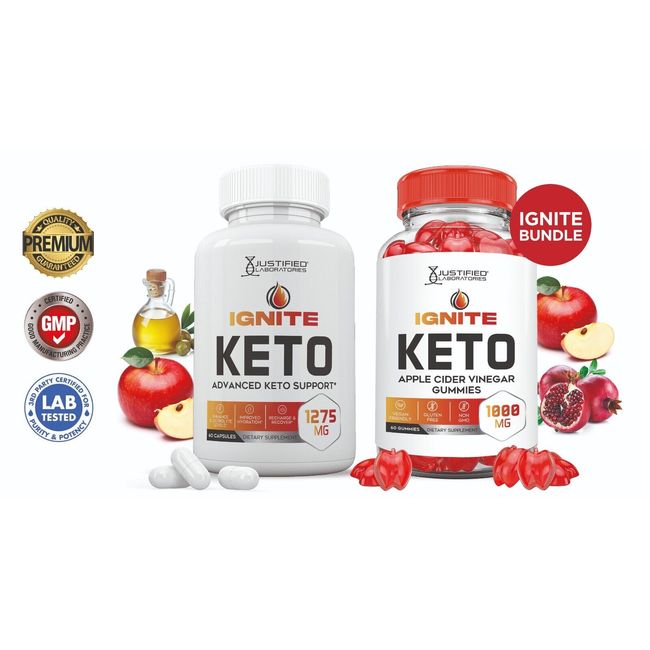 Ignite Keto ACV Gummies 1000mg & Keto ACV Pills 1275MG Bundle