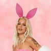 HMS Leatherlike Bunny Headband-Pink, One Size