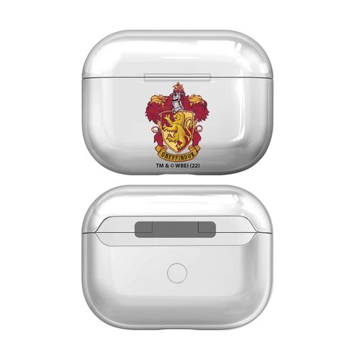 Head Case Designs Officially Licensed Harry Potter Gryffindor Crests and Shields Clear Hard Crystal Cover Compatible with Apple AirPods Pro 2 Charging Case