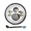 Chrome 7"inch LED Headlight Hi-Lo DRL Projector For Harley Softail Electra Glide