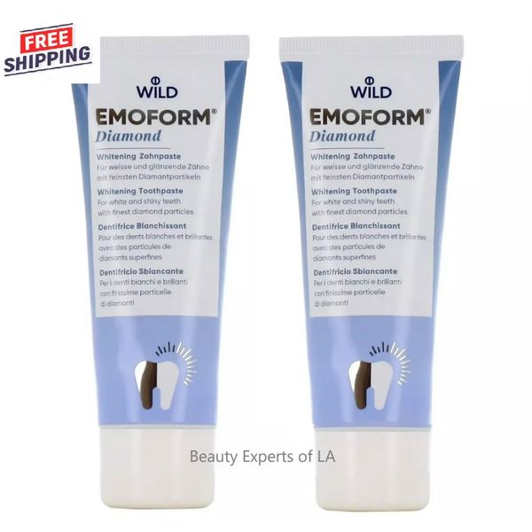 2 PACK Dr. Wild Emoform Diamond Toothpaste Whitening Diamant  75ml Exp 09/2026