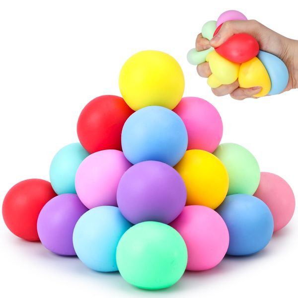 LovesTown 20PCS Slow Rising Stress Balls, Colorful Stretchy Ball Sensory Fidget Balls Squeeze Balls Anxiety Stress Relief Ball for Athletes School Finger Exercise