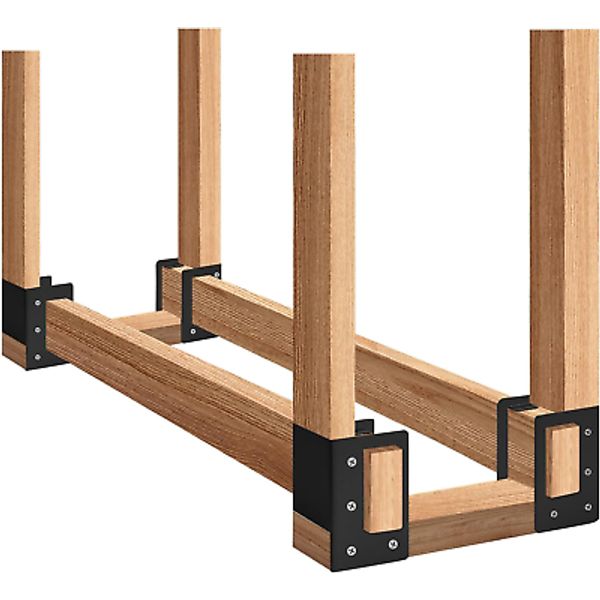 Firewood Log Storage Rack Bracket 4 Pack,Fireplace Wood Storage Holder,Indoor Ou