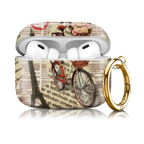 Compatible with AirPod Pro 2nd/1st Generation Case Cover with Key Chain,Full Protective Shockproof Wireless Headphone Case for Airpod Pro 2023/2022/2019(Bicycle)