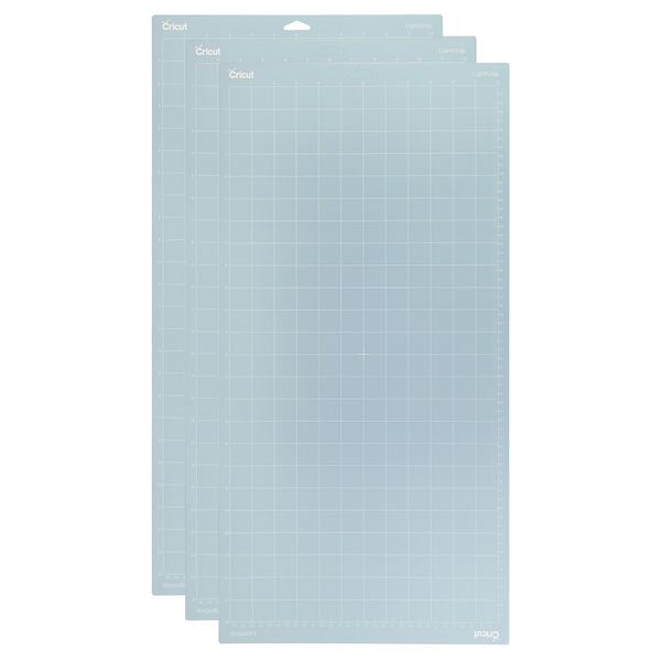 Cricut LightGrip Cutting Mats 12in x 24in, Reusable Cutting Mats for Crafts with Protective Film, Use with Printer Paper, Vellum, Light Cardstock & More for Cricut Explore & Maker (3 Count), Blue