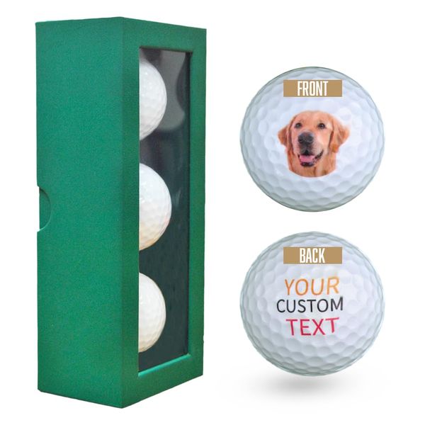 Personalized Golf Ball Gift - 3 Pack Custom Golf Ball, Gift for Golfer, Unique Gift for Guys,Gifts for Men, Groomsmen Gift, Photo Golf Ball, Tour Quality Golf Balls