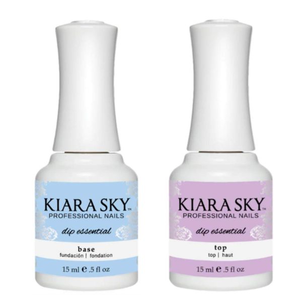 Kiara Sky Professional Nails, Dip Manicure Liquid Essentials (Top & Base Duo)